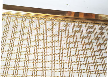Tipo maglia del foro quadrato della decorazione del tessuto della balaustra del corrimano con la struttura di colore dell'oro