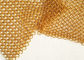 Maglia architettonica dell'anello del metallo dei drappi con i colori dell'oro per lo schermo della parete di isolamento