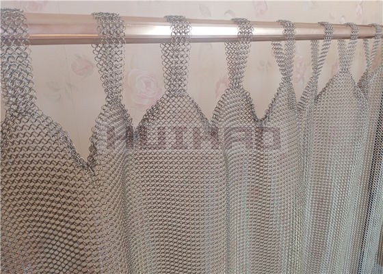 Tenda in cotta di maglia pronta da appendere in acciaio inossidabile, 0,8 x 7 mm, per decorazioni architettoniche