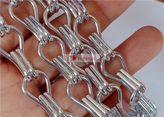 Cintura a catena d'alluminio argento a maglia per interni ed esterni