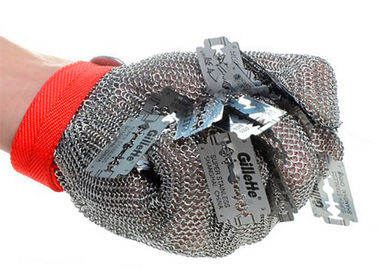 6&quot; anti guanti di taglio dell'acciaio inossidabile tessuti con la maglia dell'anello di Chainmail