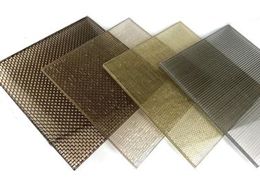 Decorative Metal Fabric Laminated Glass With PVB For Hotel Room Dividers
