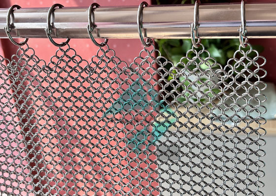 1.2x10mm In acciaio inossidabile Metallo Ring Mesh Drapery per la decorazione