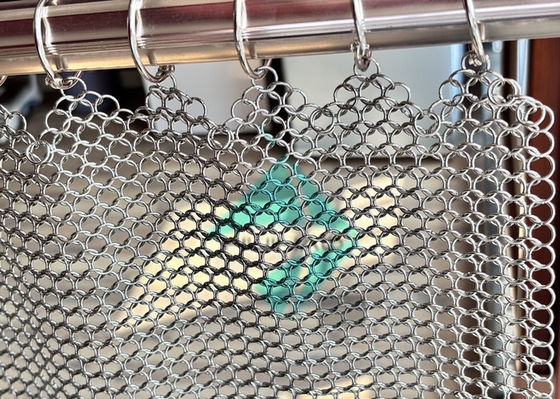 1.2x10mm In acciaio inossidabile Metallo Ring Mesh Drapery per la decorazione