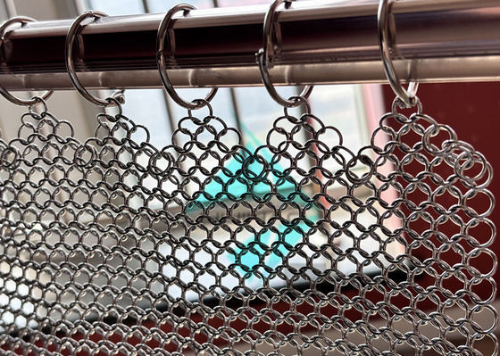 1.2x10mm In acciaio inossidabile Metallo Ring Mesh Drapery per la decorazione