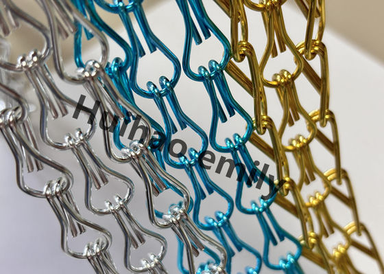 12x24 mm di alluminio metallo rete di catena tenda con trattamento anodizzato