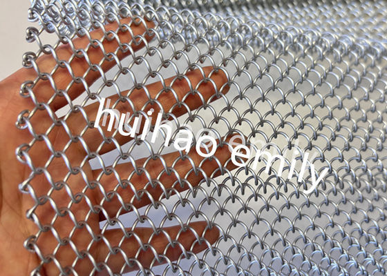 8x8mm Aperture Aluminium Metal Coil Mesh Come Space Divider Curtain