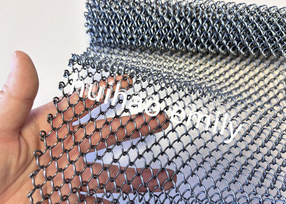 8x8mm Aperture Aluminium Metal Coil Mesh Come Space Divider Curtain