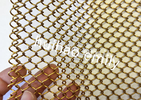 8x8mm Aperture Aluminium Metal Coil Mesh Come Space Divider Curtain