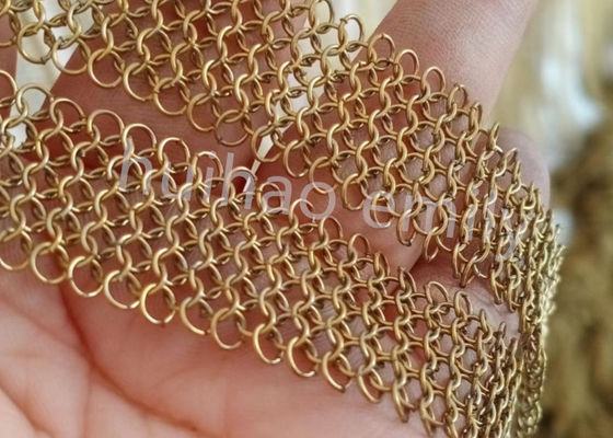 7 mm di acciaio inossidabile Ring Mesh Chain Mail Curtain Con Fringing