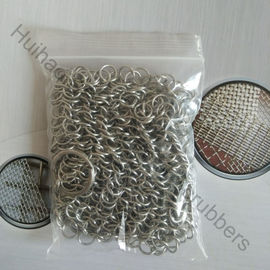 Spugne a maglia ad anelli in acciaio inossidabile da 7" X 7" per pentole in ghisa
