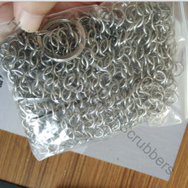 Spugne a maglia ad anelli in acciaio inossidabile da 7" X 7" per pentole in ghisa