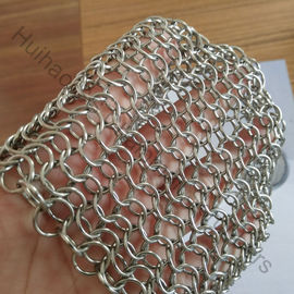 Spugne a maglia ad anelli in acciaio inossidabile da 7" X 7" per pentole in ghisa
