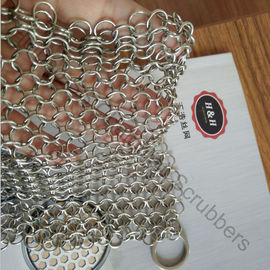 Spugne a maglia ad anelli in acciaio inossidabile da 7" X 7" per pentole in ghisa