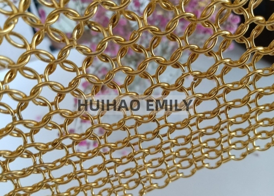 GOLD RING Mesh Chainmail Tissue Type Stainless Steel Round Metal Ring Mesh Drapery