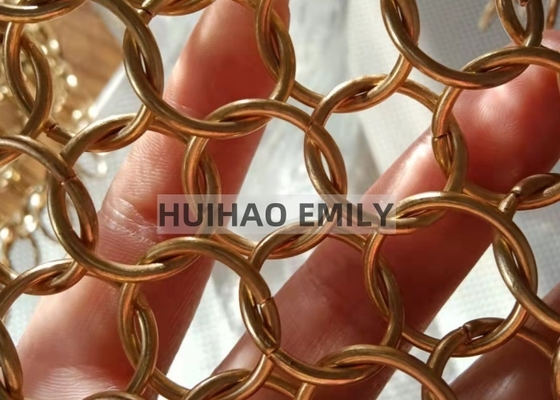 GOLD RING Mesh Chainmail Tissue Type Stainless Steel Round Metal Ring Mesh Drapery
