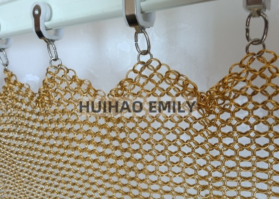 GOLD RING Mesh Chainmail Tissue Type Stainless Steel Round Metal Ring Mesh Drapery