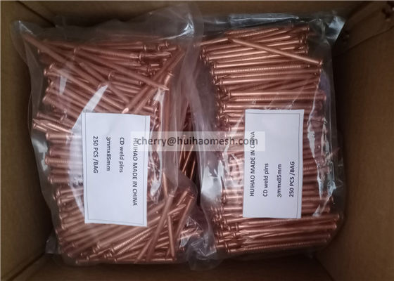 Capacitore in acciaio rivestito di rame Discharge Weld Pins 3x65mm per l'isolamento di diversi metalli