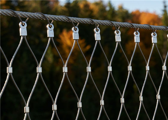 Reti di protezione anticaduta in rete di fune di acciaio inossidabile da 3,0 mm utilizzate per il riempimento di guardrail