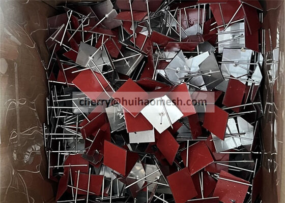 Pini di isolamento per pareti o soffitti in acciaio placcato zinco (63 mm di lunghezza) con base adesiva (adesiva)