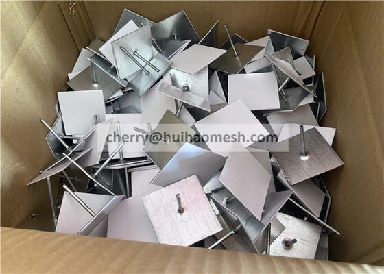 Pini di isolamento per pareti o soffitti in acciaio placcato zinco (63 mm di lunghezza) con base adesiva (adesiva)