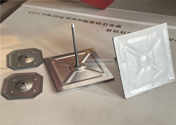 Perni per fissaggio isolamento in lana di roccia, autoadesivi, per isolamento, 12 Gauge, 1-1/2" con rondella di bloccaggio quadrata