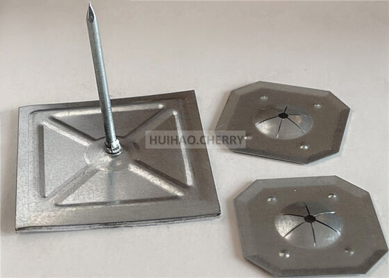 Perni per fissaggio isolamento in lana di roccia, autoadesivi, per isolamento, 12 Gauge, 1-1/2" con rondella di bloccaggio quadrata