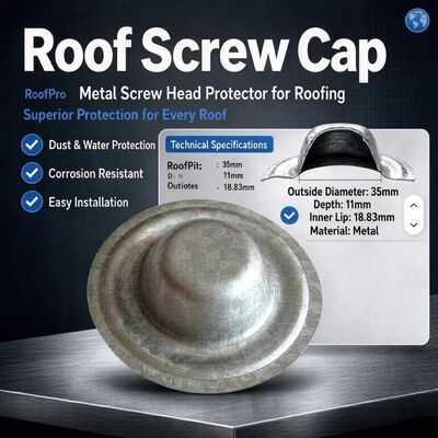 Galvanized 35mm Screw Cap For Roofing Screws Used In Corrugated Roofing Steel Sheet