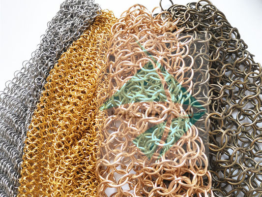 Schermi per caminetti anello di metallo mesh con finitura di colore antico