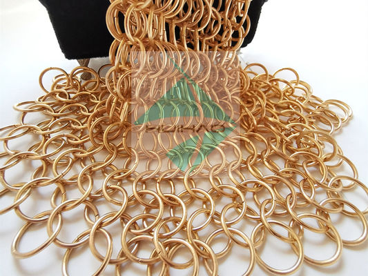 Maglia rotonda in metallo in acciaio inossidabile color oro rosa con finitura PVD