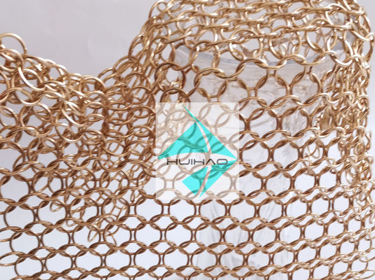 Maglia rotonda in metallo in acciaio inossidabile color oro rosa con finitura PVD