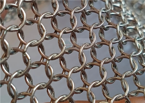7 mm di acciaio inossidabile 316 Ring Mesh Curtain per costruzioni architettoniche - Metal Chainmail Mesh