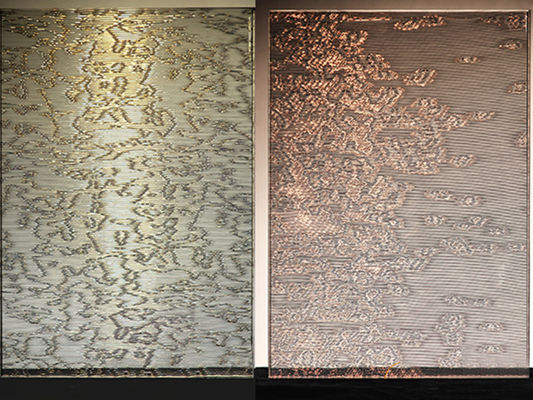 Il tessuto della decorazione del muro divisorio ha laminato il vetro con la maglia PVB del nastro metallico