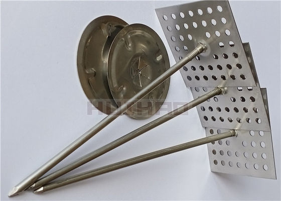 Pini di fissaggio per isolamento a base perforata da 2 x 2 cm in acciaio zincato o in acciaio inossidabile