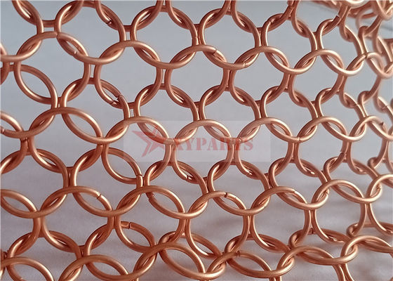 1.2x10mm Tessuto a catena in colore rame per decorazioni architettoniche e maglie metalliche