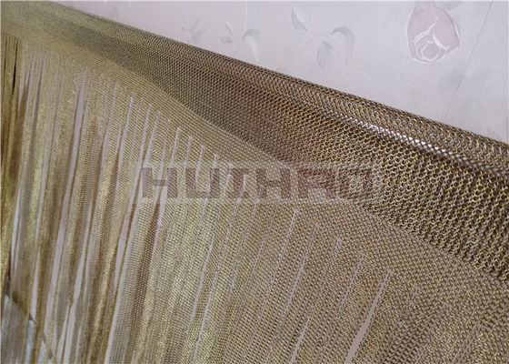0.53x3.81mm Acciaio inossidabile Metallo anello reticolato Colore di ottone per tende a corda