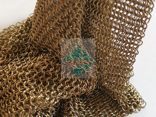 Chainmail tesse Ring Mesh Type Antique Appearance Metal Mesh Drapery With Metallic Color per il parasole della finestra