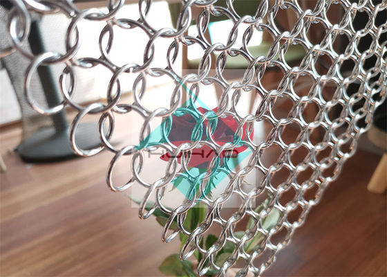 Tenda di acciaio inossidabile Ring Mesh Drapery For Room Partitions del tessuto della posta a catena della decorazione dei contesti