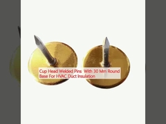 Pini saldati con testa di tazza con base rotonda di 30 mm per l'isolamento dei condotti HVAC